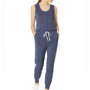 FOREVER 21 Denim Blue One Piece Tank/Razor Back Drawstring Jogger Style Jumpsuit